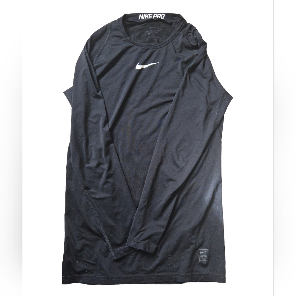 Nike Pro Dri Fit Long Sleeve Black Shirt, Men's XL